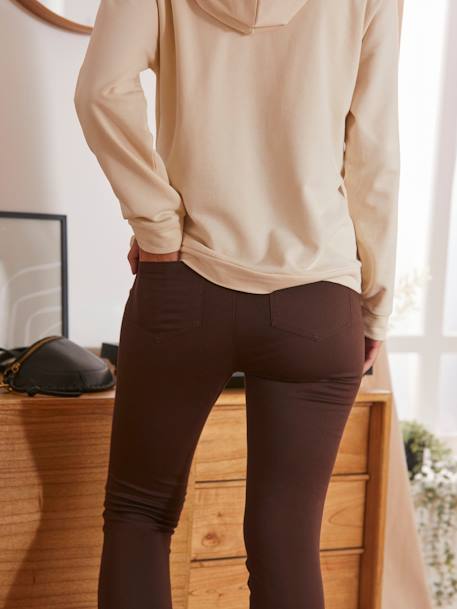 Maternity Stretch Fabric Super Skinny Trousers - Inside Leg 32' Black+BROWN DARK SOLID - vertbaudet enfant 