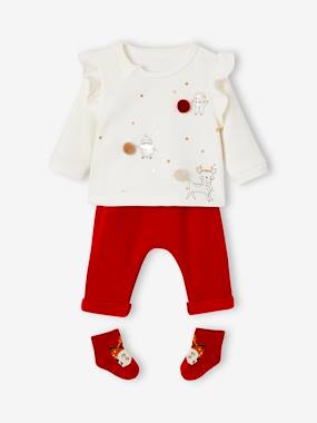 -3-Piece Outfit: Sweatshirt + Trousers + Socks for Babies