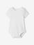 Pack of 3 Short Sleeve Bodysuits with Cutaway Shoulders, Organic Collection WHITE LIGHT TWO COLOR/MULTICOL - vertbaudet enfant 