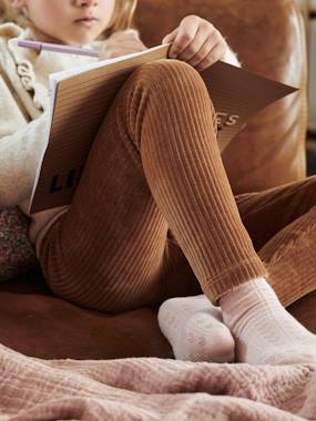 Legging fille velours   - vertbaudet enfant