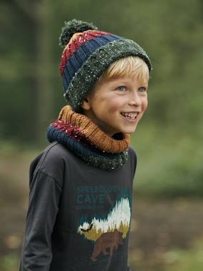 Garçon-Accessoires-Chapeau-Bonnet garçon en maille bandes colorées