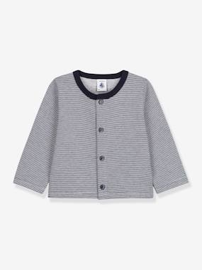 Bébé-Cardigan bébé rayé milleraies en jersey épais - PETIT BATEAU