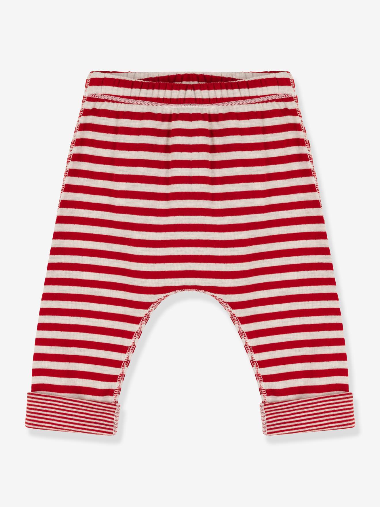 Red and white striped baby pants hotsell