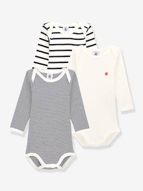 Bébé-Lot de 3 bodies manches longues PETIT BATEAU