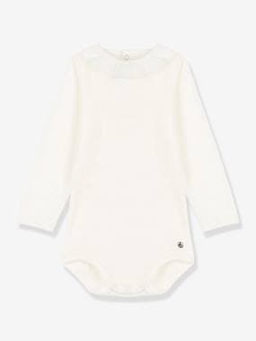 Bébé-Body manches longues à collerette en coton bio PETIT BATEAU