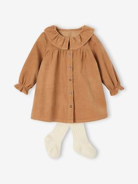 Corduroy Dress & Tights for Babies  - vertbaudet enfant