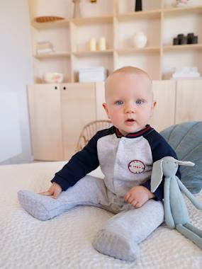 Fleece Sleepsuit with Opening on the Front, for Baby Boys  - vertbaudet enfant