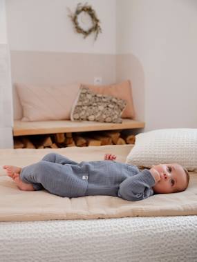 -Cotton Gauze Jumpsuit, Lined, for Babies