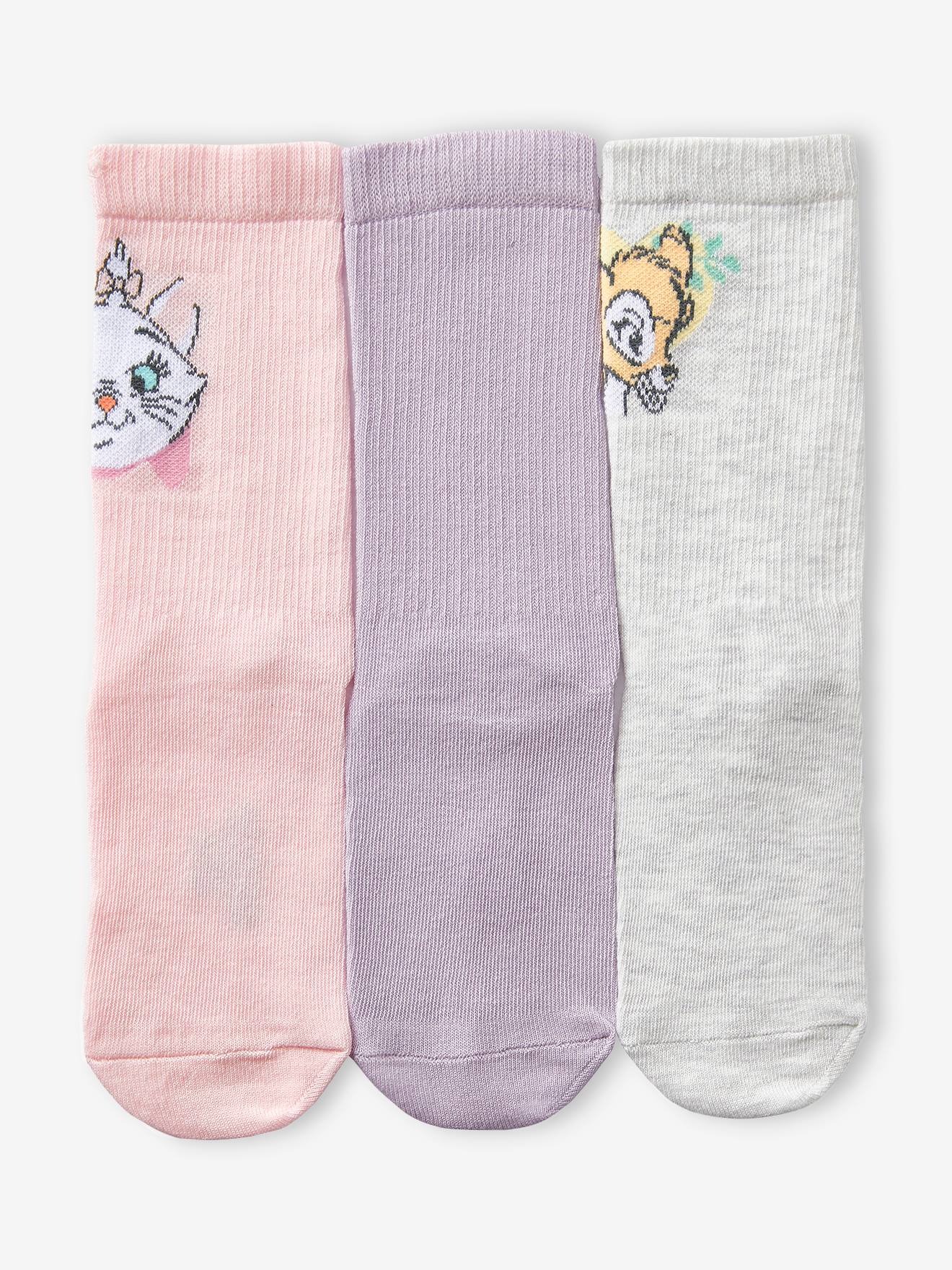 Pack of 3 Pairs of Minnie Mouse Socks by Disney Pink Medium Solid