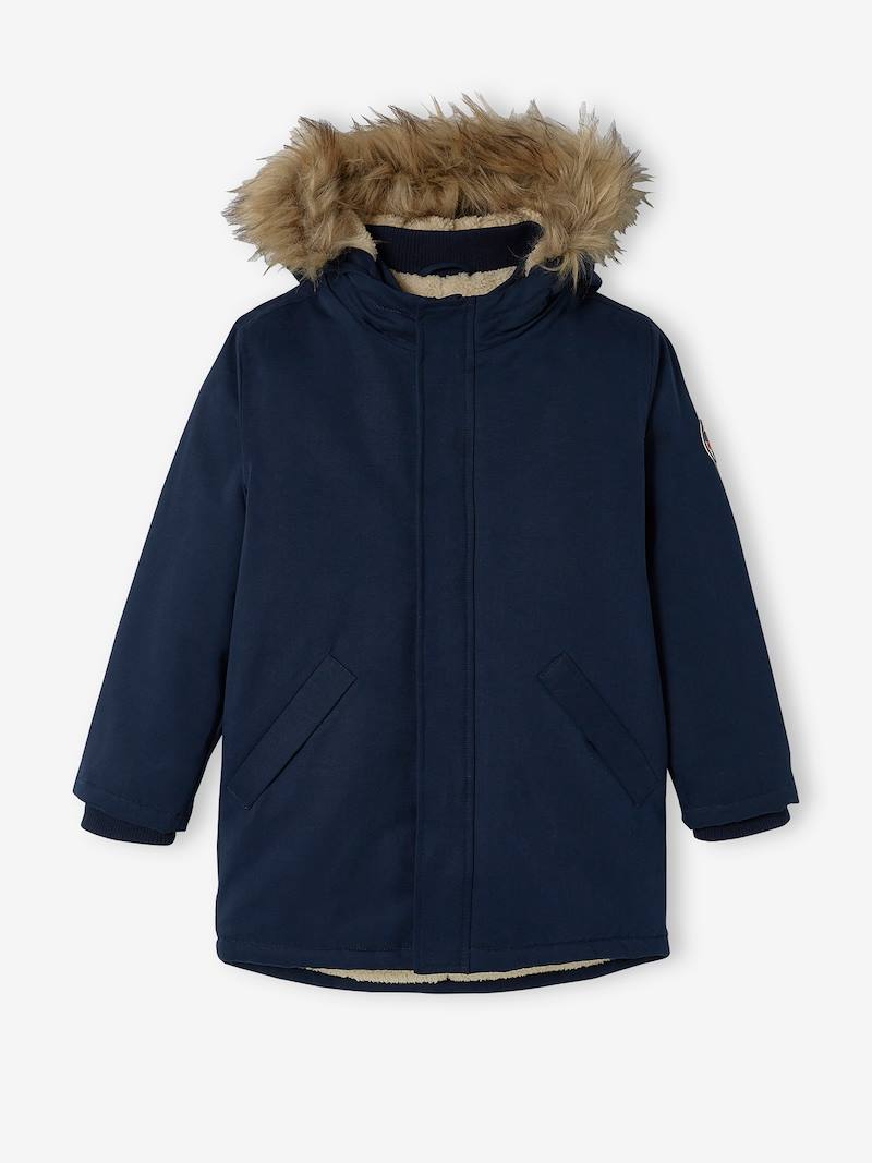 Hooded Parka with Sherpa Lining & Recycled Polyester Padding, for Boys ...