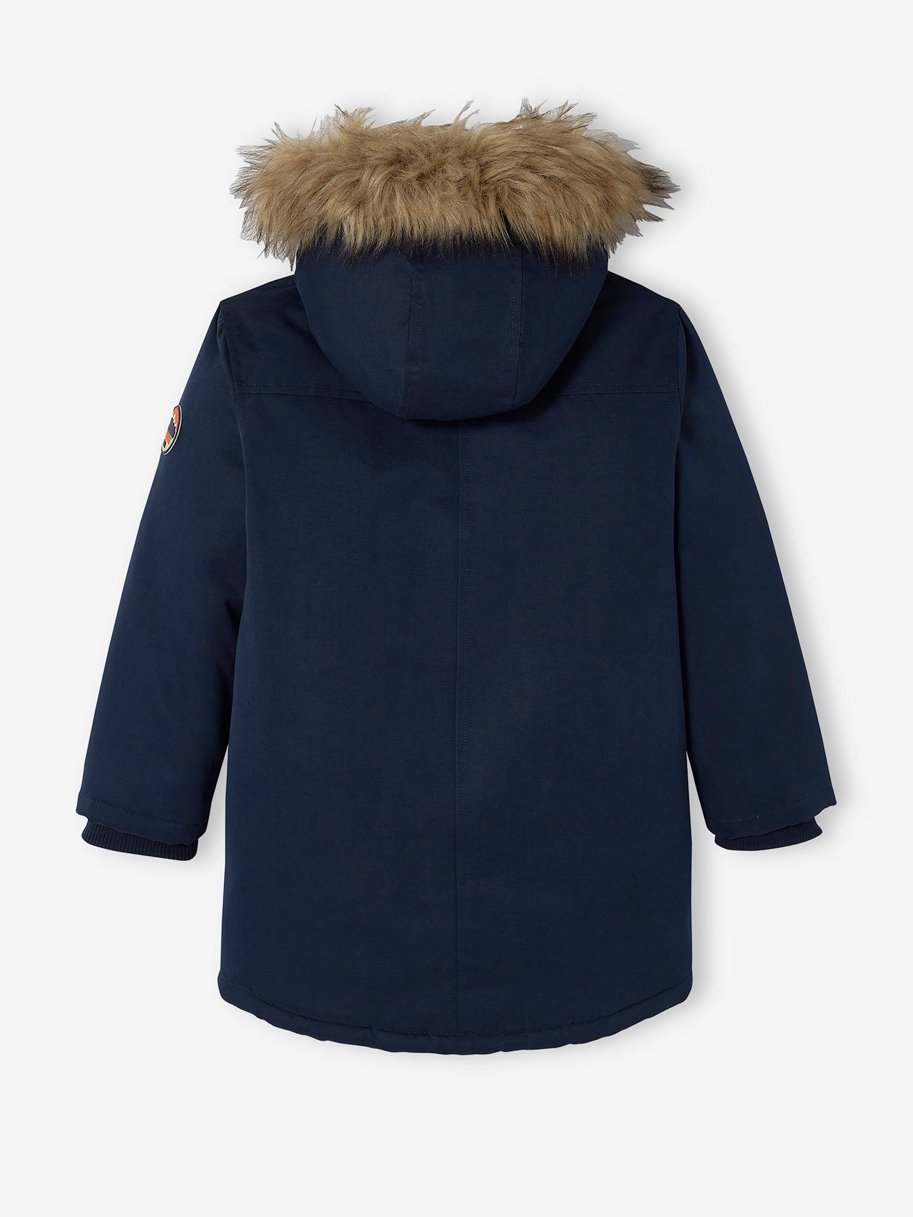 Parka à capuche doublée sherpa garçon noisette, Garçon