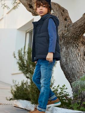 Boys-Hooded Bodywarmer with Recycled Polyester Padding, for Boys