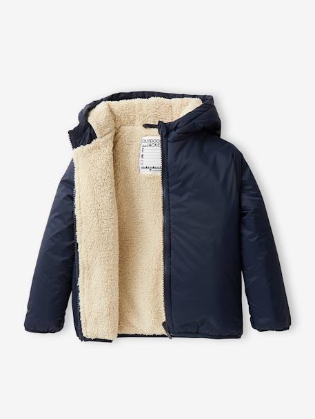 Parka 3 en 1 garçon avec blouson amovible bleu grisé+kaki+Marine grisé+noix de pécan - vertbaudet enfant 