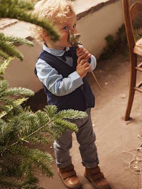 Baby-Occasion Wear Outfit : Waistcoat + Shirt + Bow Tie + Trousers, for Boys