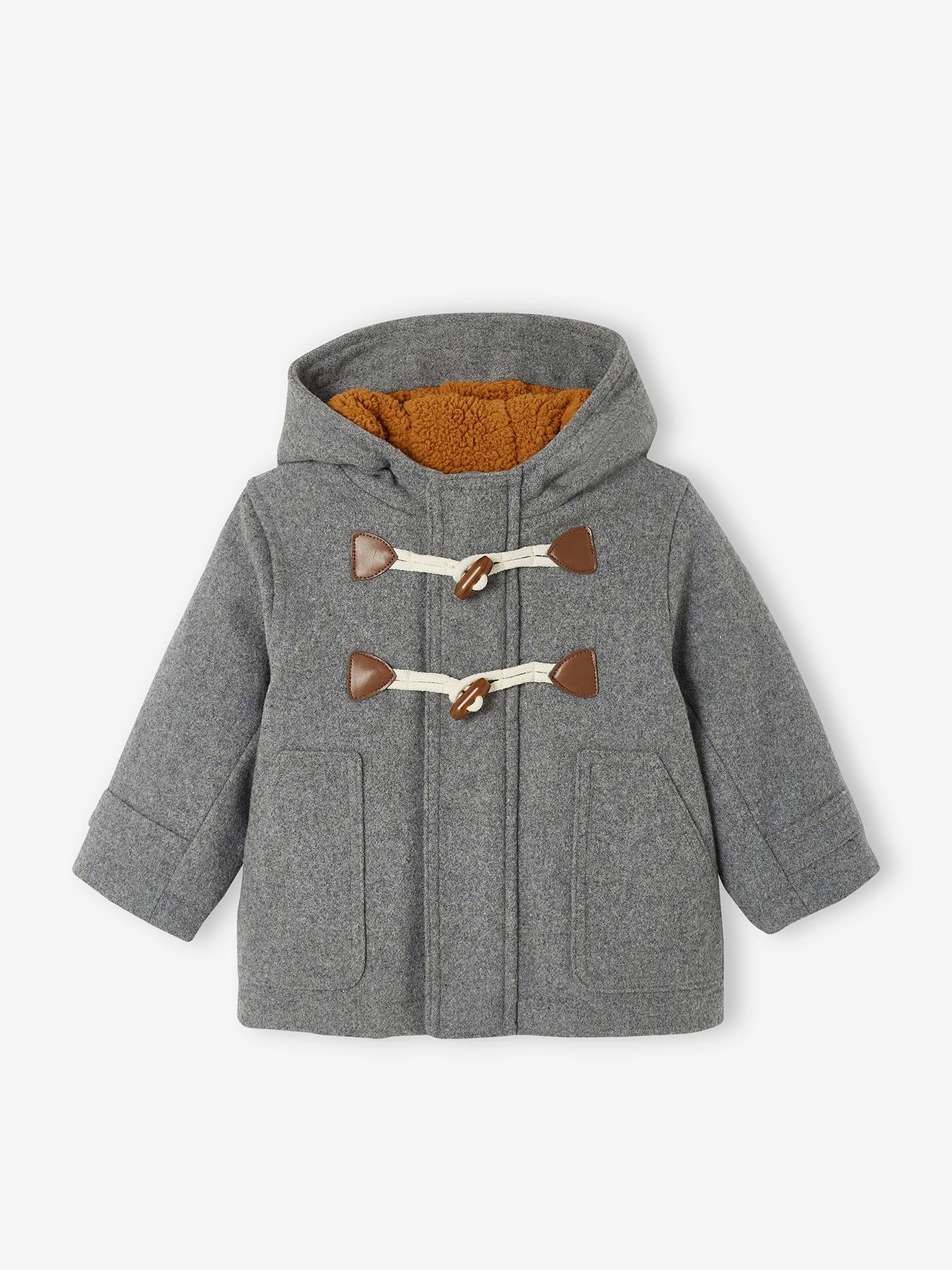 Inzet Anoniem satelliet Hooded Duffle Coat for Babies - grey stripes, Baby