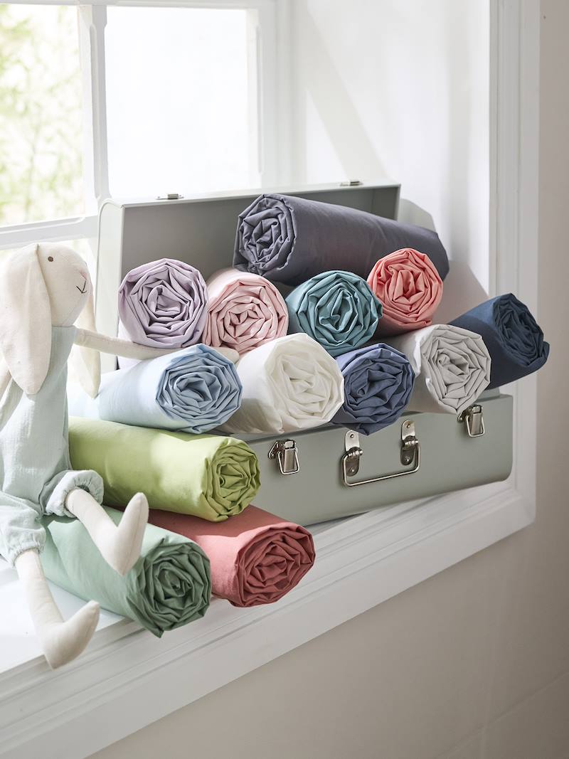 Plain Fitted Sheet for Children pink dark solid, Bedding & Decor