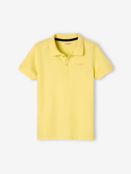 Short Sleeve Polo Shirt, Embroidery on the Chest, for Boys BLUE MEDIUM SOLID WITH DESIGN+Green+GREY MEDIUM MIXED COLOR+pastel yellow+WHITE LIGHT SOLID WITH DESIGN - vertbaudet enfant 