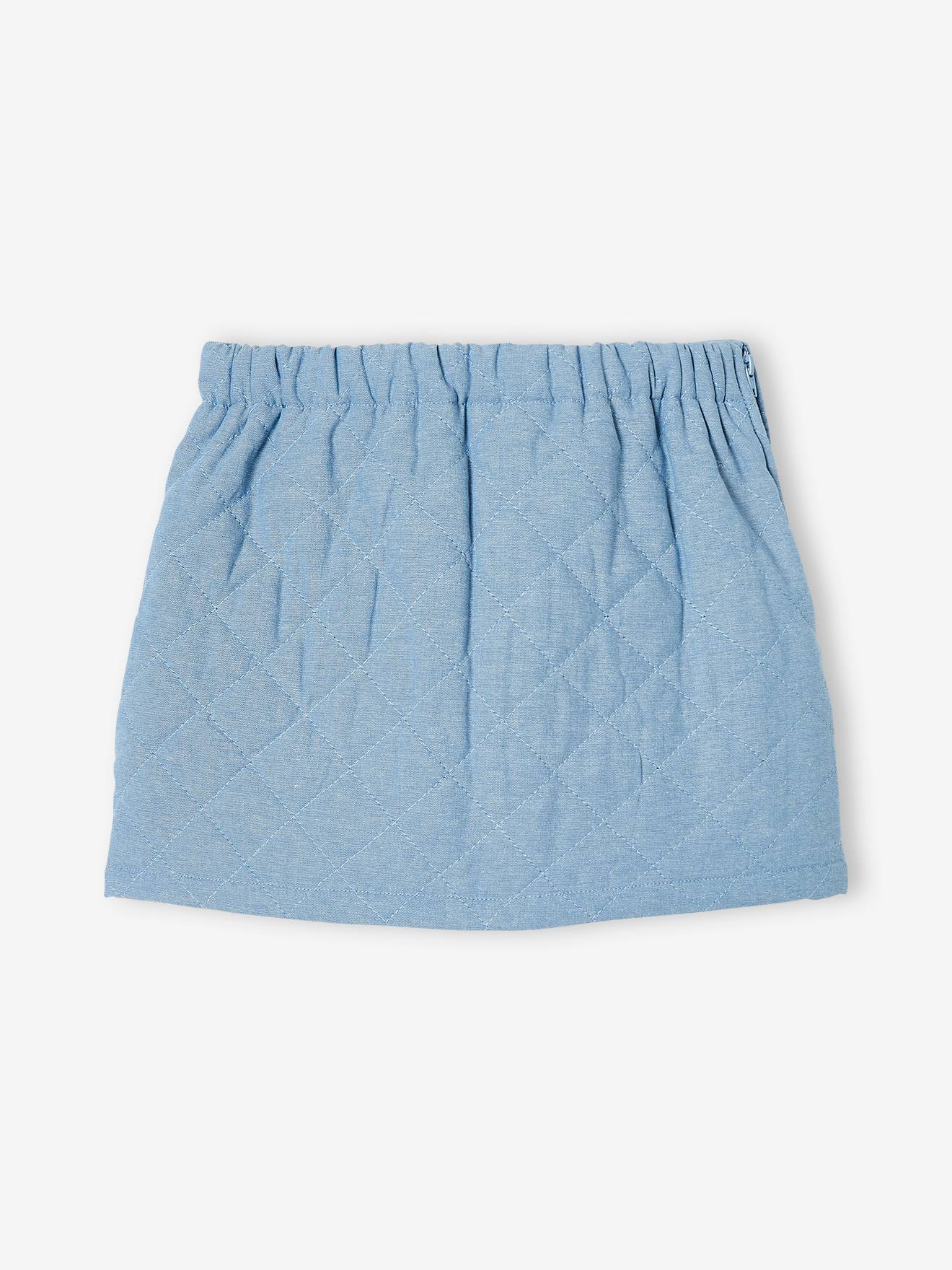 Pleated denim skirt clearance quilt