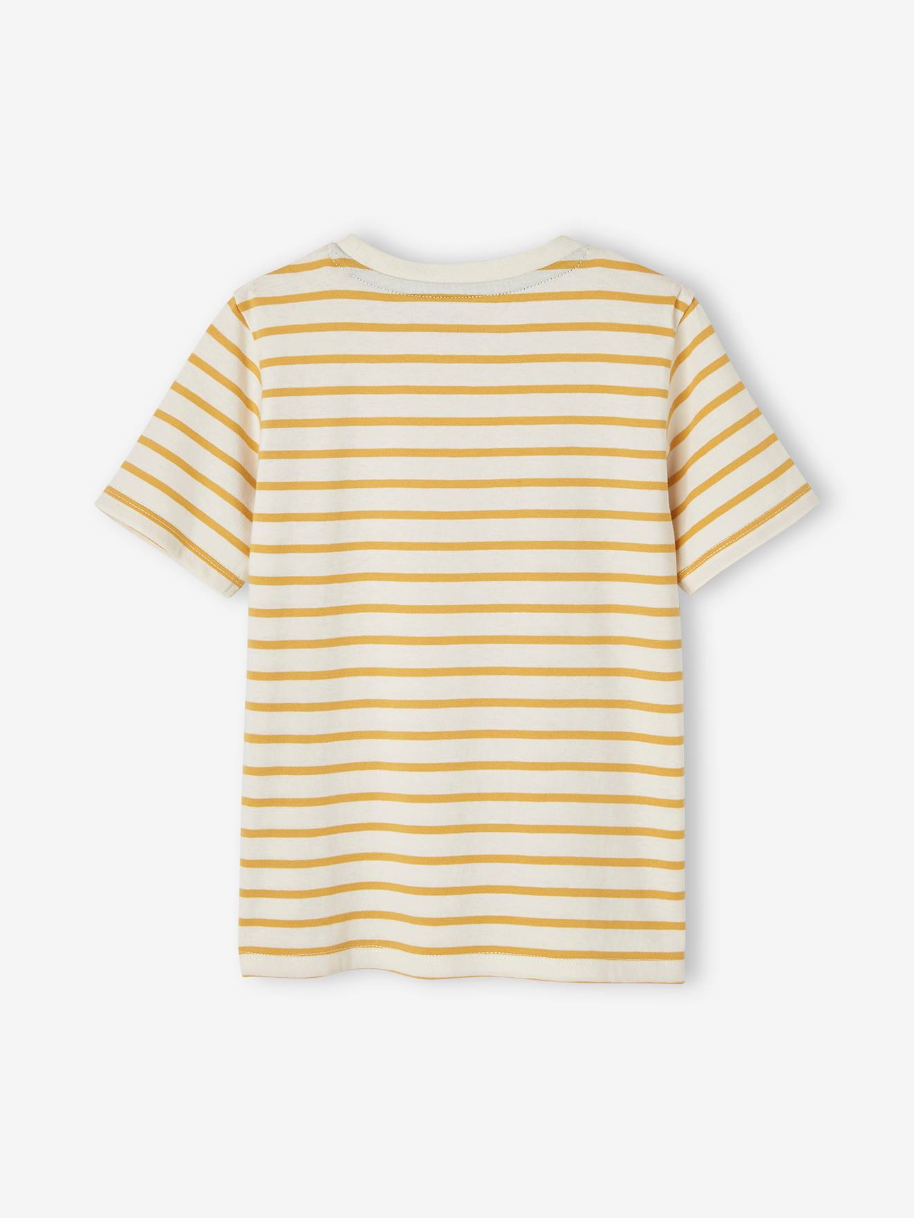 T-shirt marinière encolure bateau fille - rayé vert, Fille