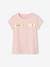Sports T-Shirt with Iridescent Stripes for Girls lilac+rosy+WHITE LIGHT SOLID WITH DESIGN - vertbaudet enfant 