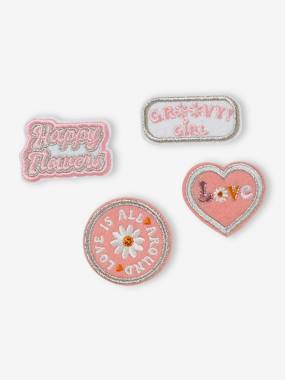 Fille-Accessoires-Lot de 4 badges thermocollants fille