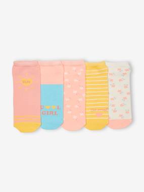 -Pack of 5 Pairs of Trainer Socks for Girls