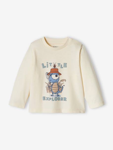 Long Sleeve Printed Top for Babies ecru - vertbaudet enfant 