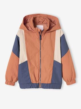 Blouson Garçon Vertbaudet Blouson Coupe-vent Colorblock Vertbaudet Garçon - Kaki 14 Ans Manteau Garçon Vertbaudet