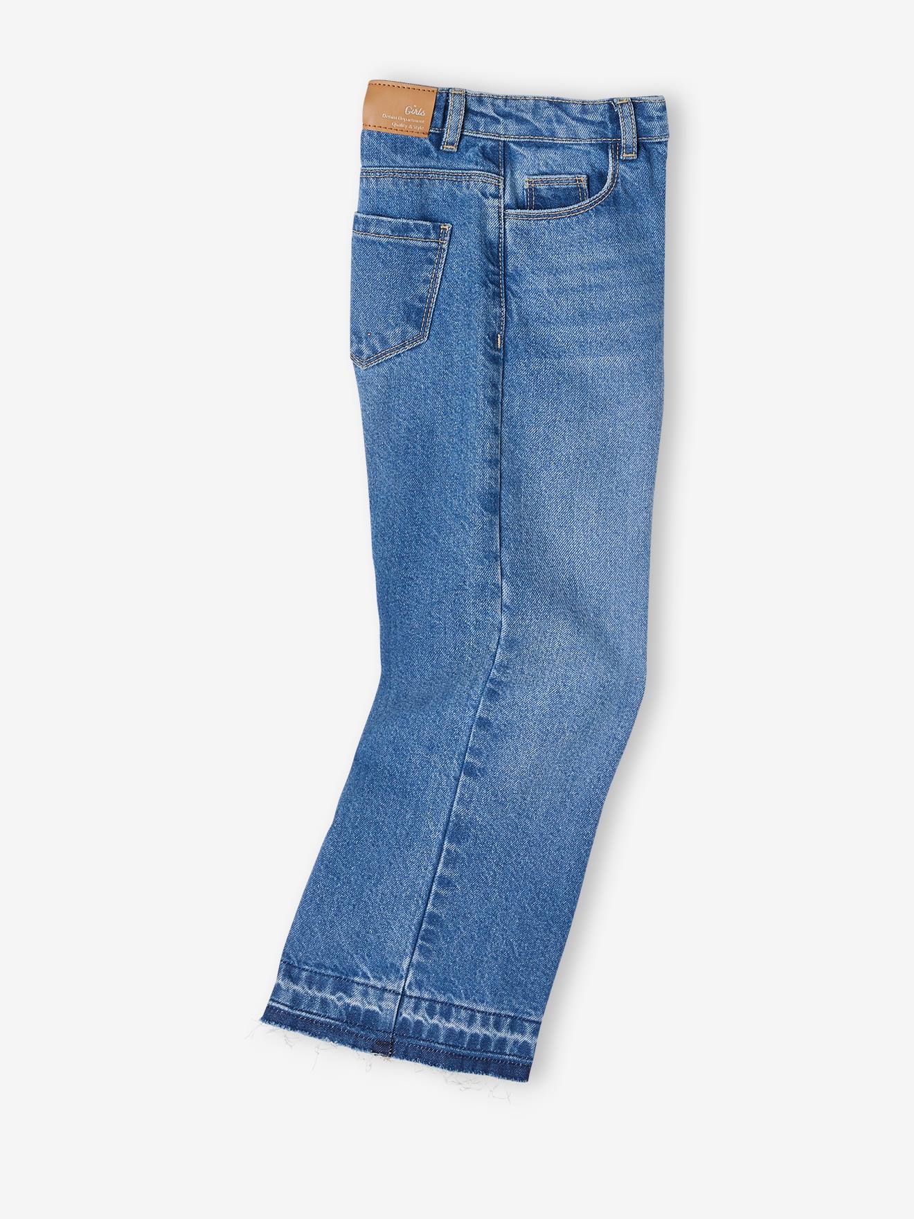 パンツ DENIM TROUSERS FRAYED EDGES wide-leg-jeans-frayed-hems-for