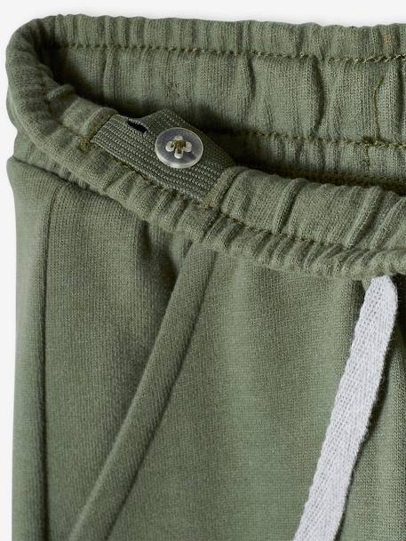 Pantalon jogger garçon en molleton BASICS MARINE CHINE+noir chiné+vert sauge - vertbaudet enfant 