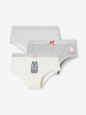 Girls-Underwear-Pack of 3 Cat Shorties for Girls