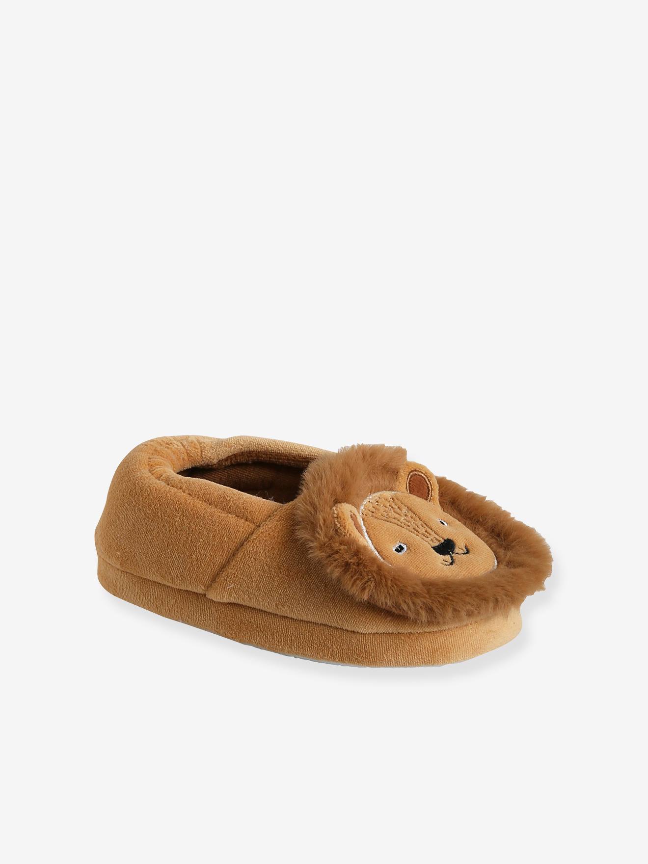 Lion Slippers with Interior for - cappuccino, Shoes