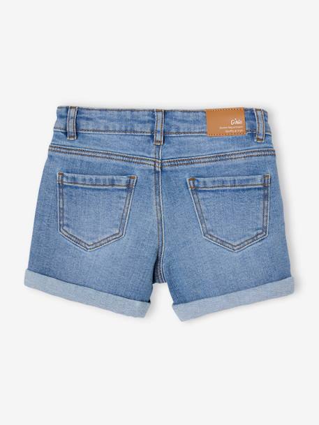 Lot De 2 Shorts Fille Élastique Paperbag – Jersey Coton/Polyester, Poche Avant, Imprimé Fleur & Uni, Style Décontracté Été
