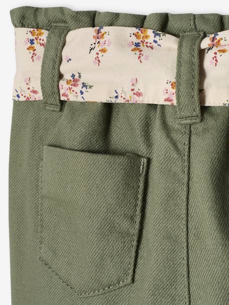 Pantalon paperbag bébé avec ceinture cappuccino+lichen+vieux rose - vertbaudet enfant 