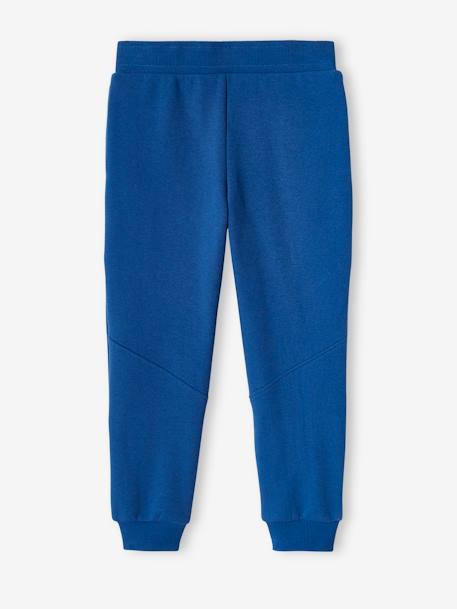 Athletic Joggers in Fleece for Boys BLUE MEDIUM SOLID WITH DESIGN+chocolate+red+royal blue - vertbaudet enfant 
