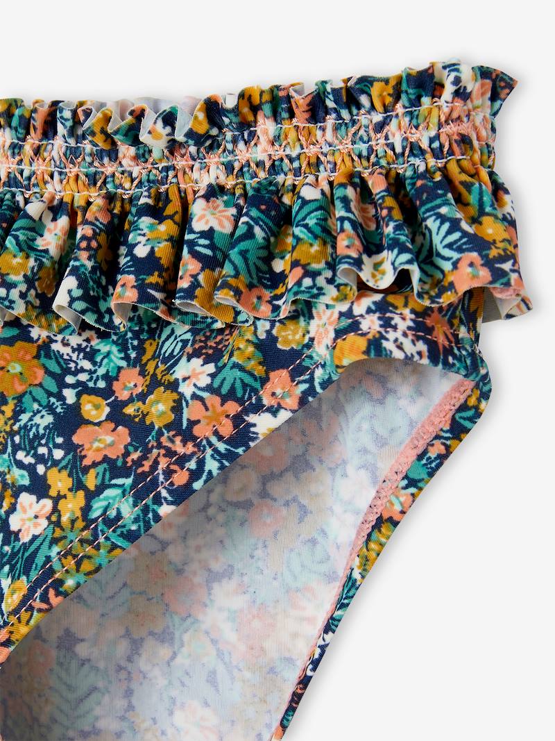 FBZ Girls Blue Stripe Floral Ruffle Bikini main image 0