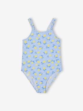 -Swimsuit with Lemon Prints for Girls