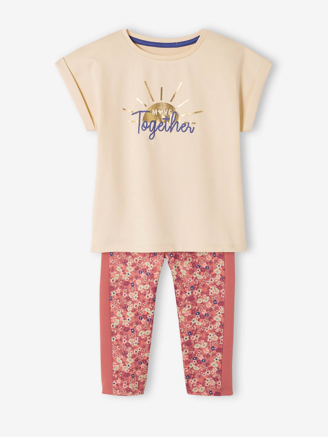 Ensemble T-shirt Et Cycliste Fille Vert émeraude