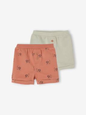 Baby-Shorts-Pack of 2 Fleece Shorts, for Babies