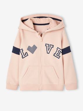 Fille-Collection sport-Sweat zippé à capuche sport "Love"  fille