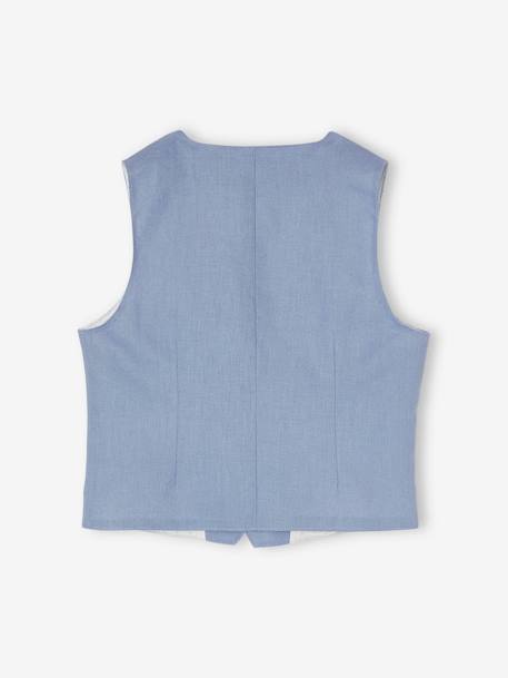 Veste garçon cérémonie sans manches en coton/ lin beige+beige clair+bleu+marine foncé+vert sauge - vertbaudet enfant 