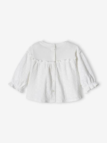 Embroidered Long Sleeve Top for Babies white - vertbaudet enfant 