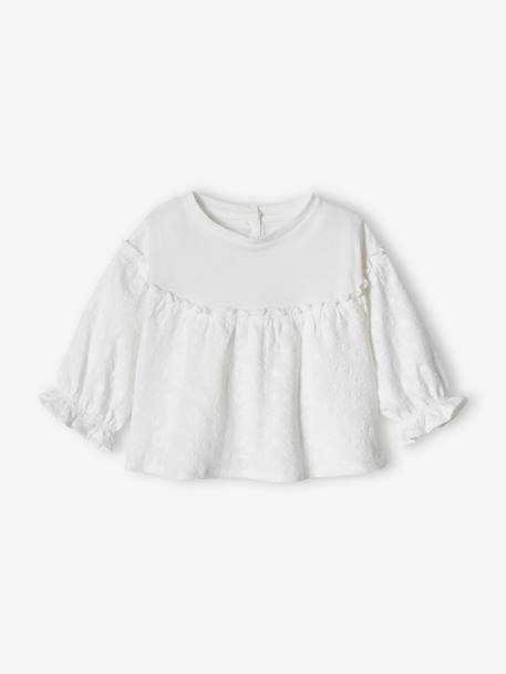 Embroidered Long Sleeve Top for Babies white - vertbaudet enfant 
