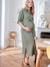 Long Shirt Dress in Cotton Gauze, Maternity & Nursing Special beige+navy blue+olive - vertbaudet enfant 