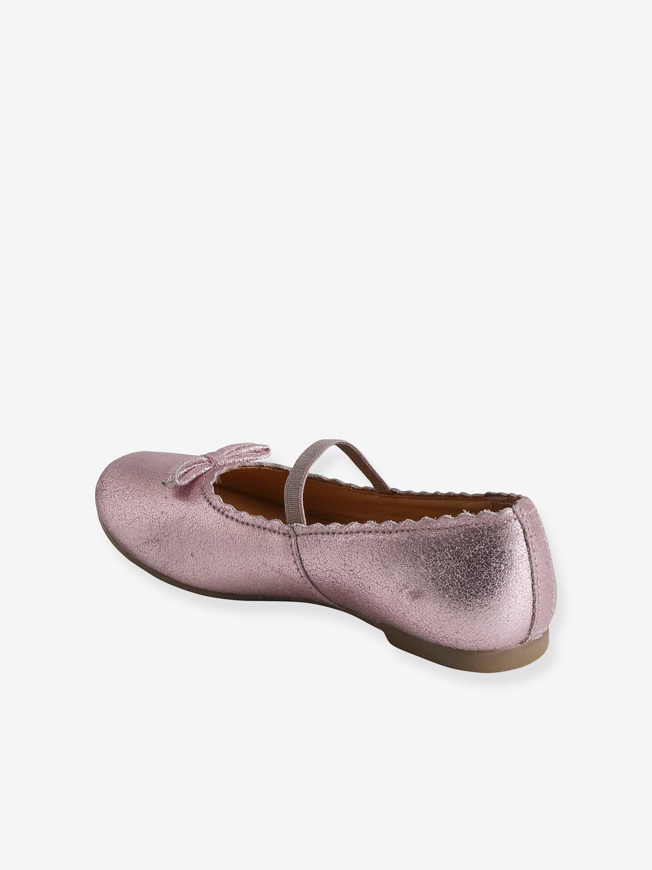 Leather Ballet Pumps for Girls rose Shoes