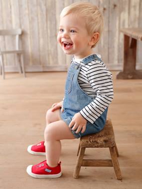 Bébé-Salopette, combinaison-Salopette courte en denim bébé