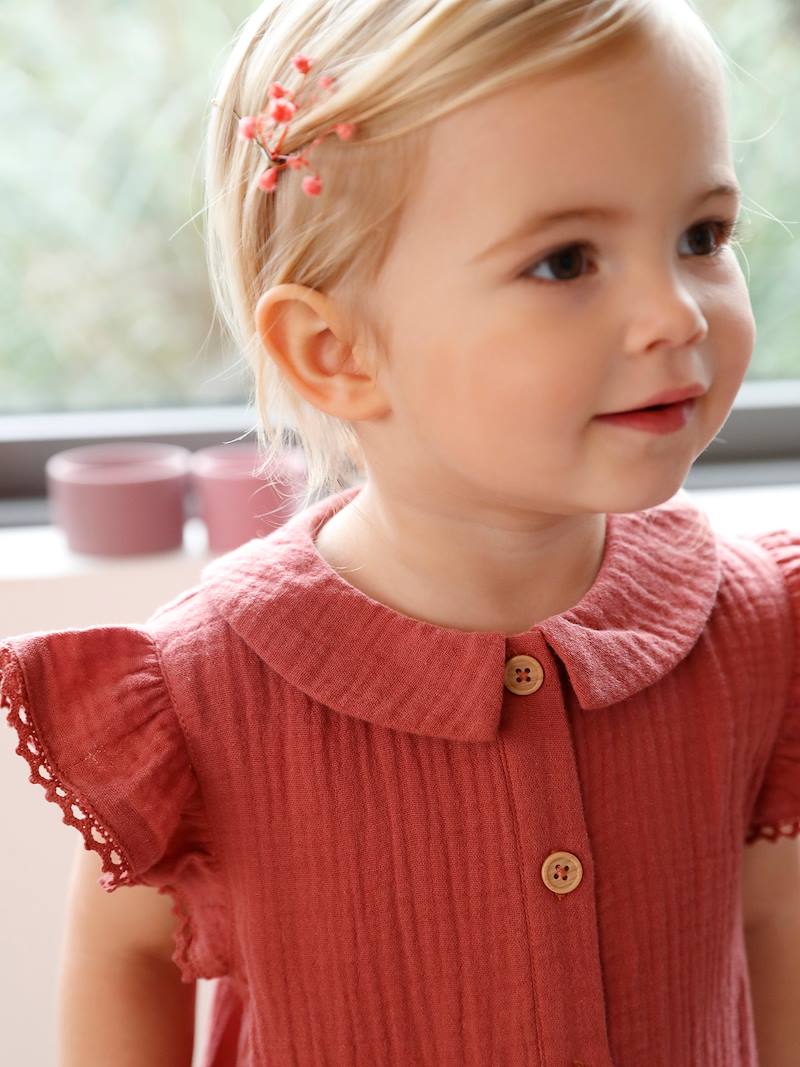 Cotton Gauze Jumpsuit for Babies terracotta, Baby