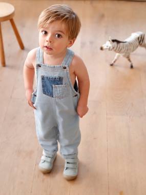 Baby-Dungarees & All-in-ones-Denim Dungarees, Contrasting Pockets, for Babies