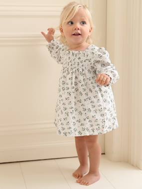 Bébé-Robe à smocks bébé fleuri