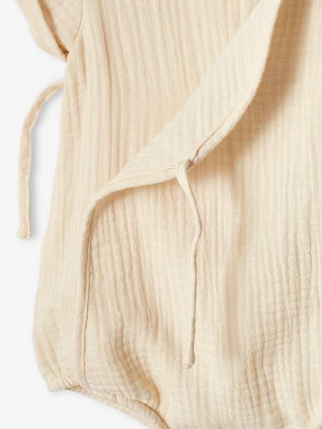 Cotton Gauze Bodysuit for Newborn Babies pearly grey - vertbaudet enfant 
